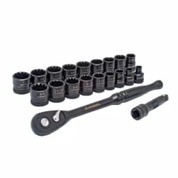 Husky 20-Piece 3/8 in. Drive 100-Position Ratchet and Universal Socket Wrench Set, SAE/Metric thumbnail 1