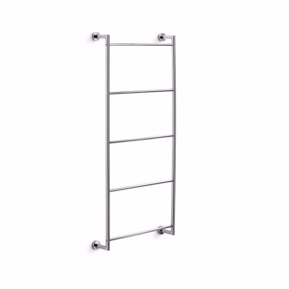 WS Bath Collections Plus 5-Bar Wall Mounted Towel Rack - Polished Chrome