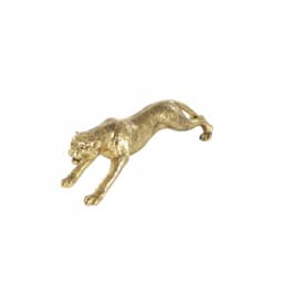 LITTON LANE 34 in. Wild Life Leopard Sculpture in Polished Gold Polystone thumbnail 2