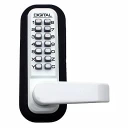 Unbranded LockeyUSA 2835 White Mechanical Digital Keyless Passage Door Lever Lock thumbnail 1