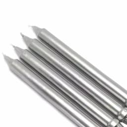 Zest Candle 10 in. Metallic Silver Taper Candle for Formal Events and Holiday Decor thumbnail 1