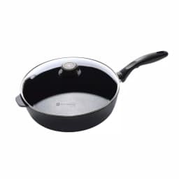Swiss Diamond Classic Series 4.3 Qt. Cast Aluminum Nonstick Saute Pan with Glass Lid, Gray thumbnail 1