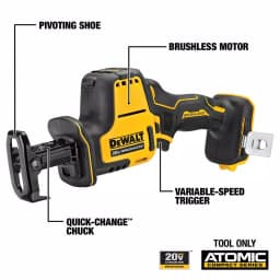 DEWALT 20V MAX ATOMIC Brushless Compact Cordless Reciprocating Saw (Tool-Only) thumbnail 2