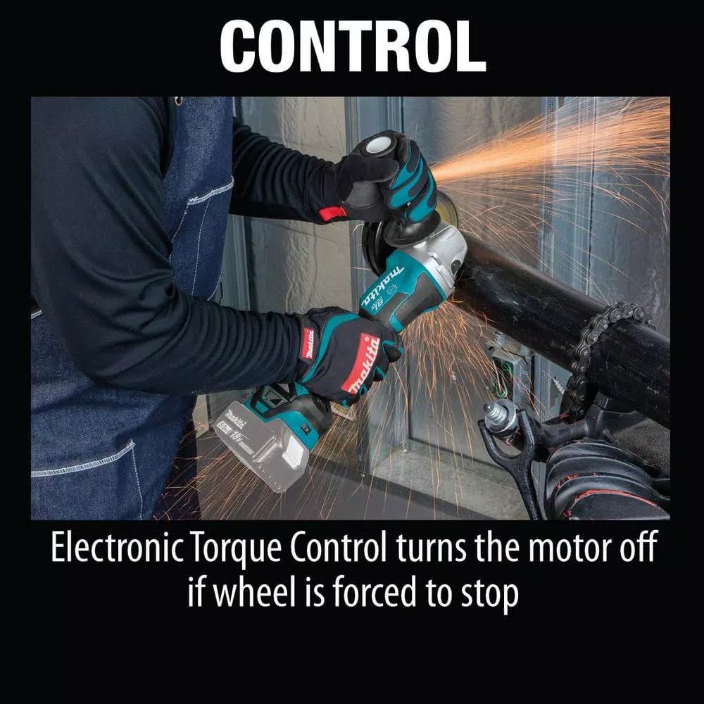 Makita 18V LXT Brushless 4-1/2"/5" Cordless Angle Grinder with Electric Brake & Variable Speed (Tool Only)
