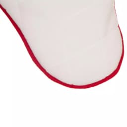Glitzhome 21 in. White Fleece Christmas Stocking with Red Trim - Merry Christmas Design thumbnail 5