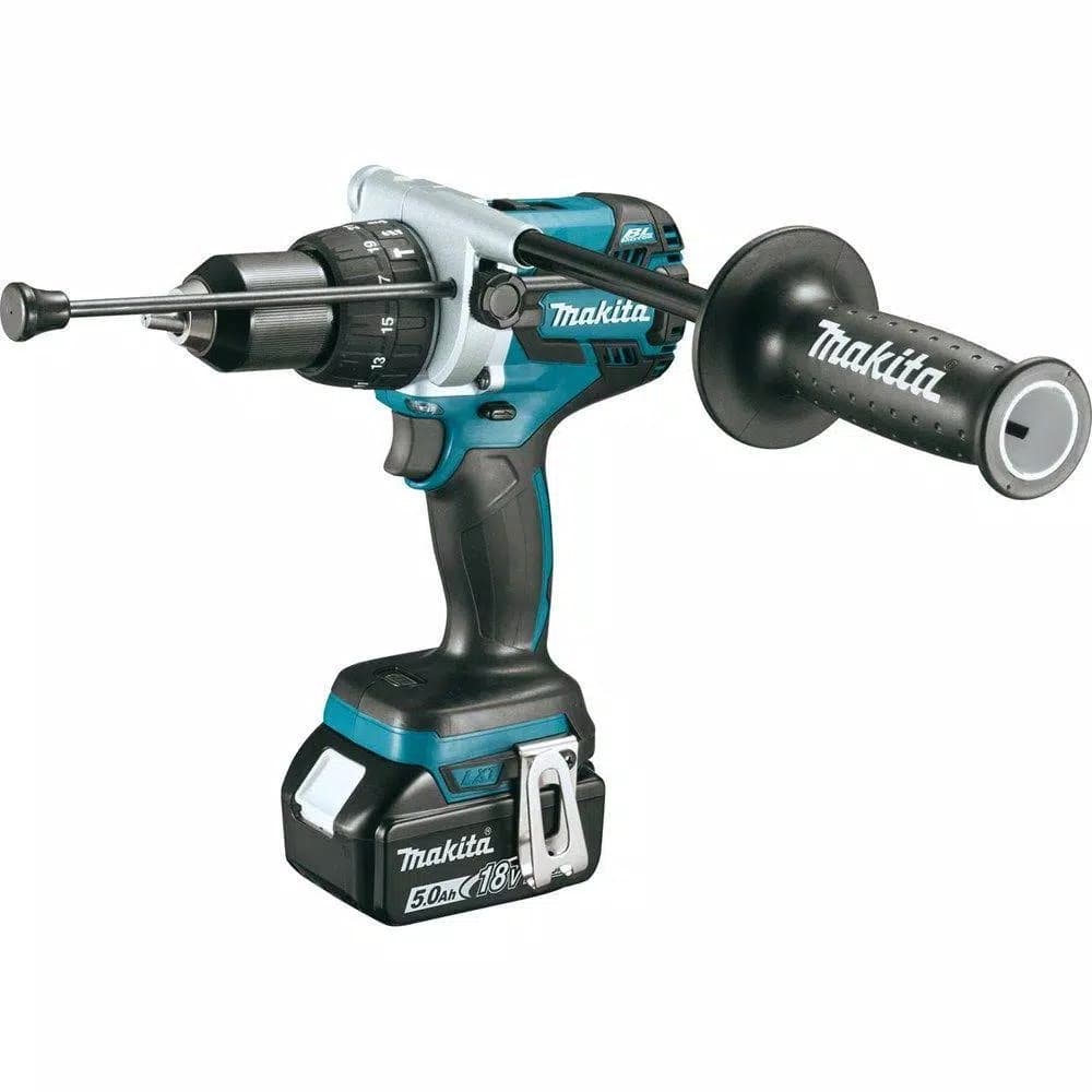 Makita 18V LXT Brushless 1/2 in. Cordless Hammer Drill Kit with (2) 5.0 Ah Batteries, Charger, and Hard Case