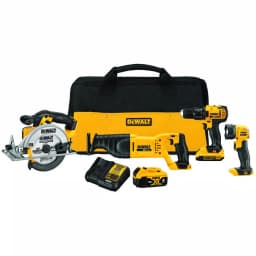 DEWALT 20V MAX Cordless 4-Tool Combo Kit with (2) Batteries and Charger thumbnail 1