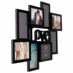 Pinnacle Gallery Solutions Love Collage Picture Frame, 8-Opening Wood Frame in Black thumbnail 2