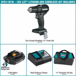 Makita 18V LXT Sub-Compact Brushless 1/2 in. Driver-Drill Kit with Bonus LED Flashlight thumbnail 3