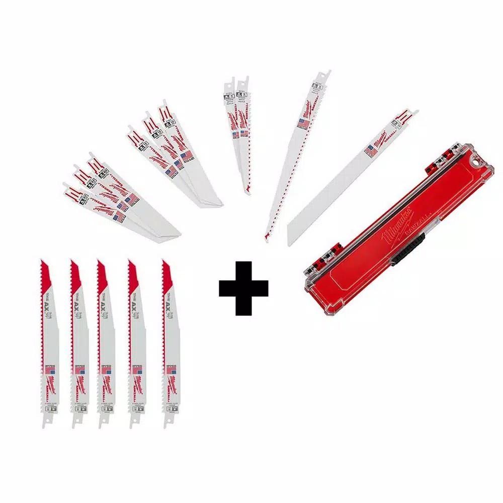 Milwaukee 15-Piece Reciprocating Saw Blade Set with AX Blades for Wood and Metal