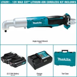 Makita 12V MAX CXT Cordless 3/8 in. Angle Impact Wrench Kit with 2.0Ah Battery and Charger thumbnail 2