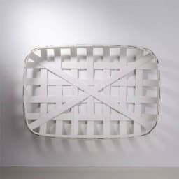 Glitzhome 30 in. H x 24 in. W White Wooden Tobacco Basket Wall Decor thumbnail 1