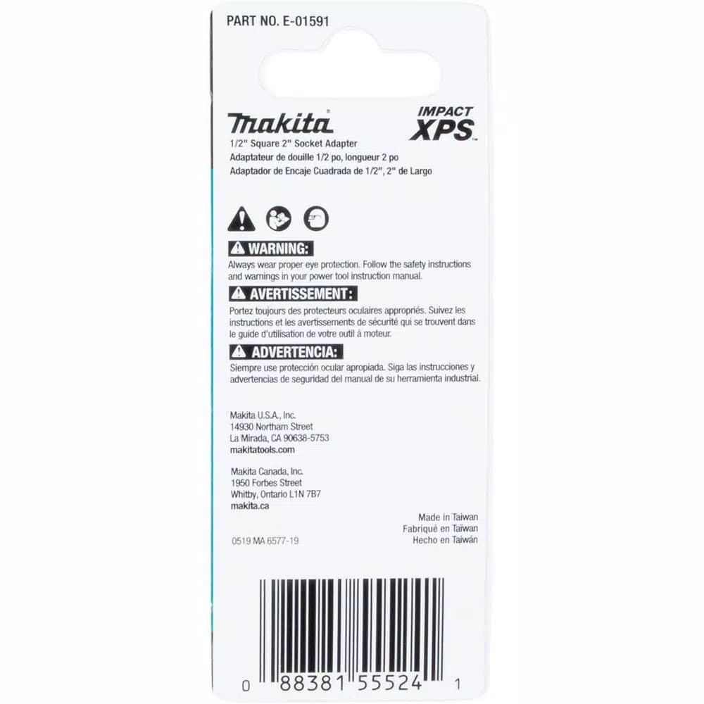 Makita ImpactXPS 1/2 in. Square to 1/2 in. Socket Adapter