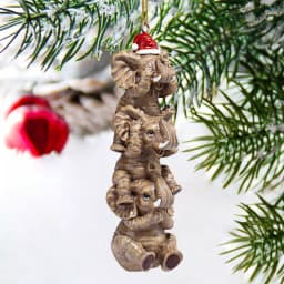 Design Toscano 5 in. See, Speak, Hear No Evil Elephant Holiday Ornament thumbnail 8