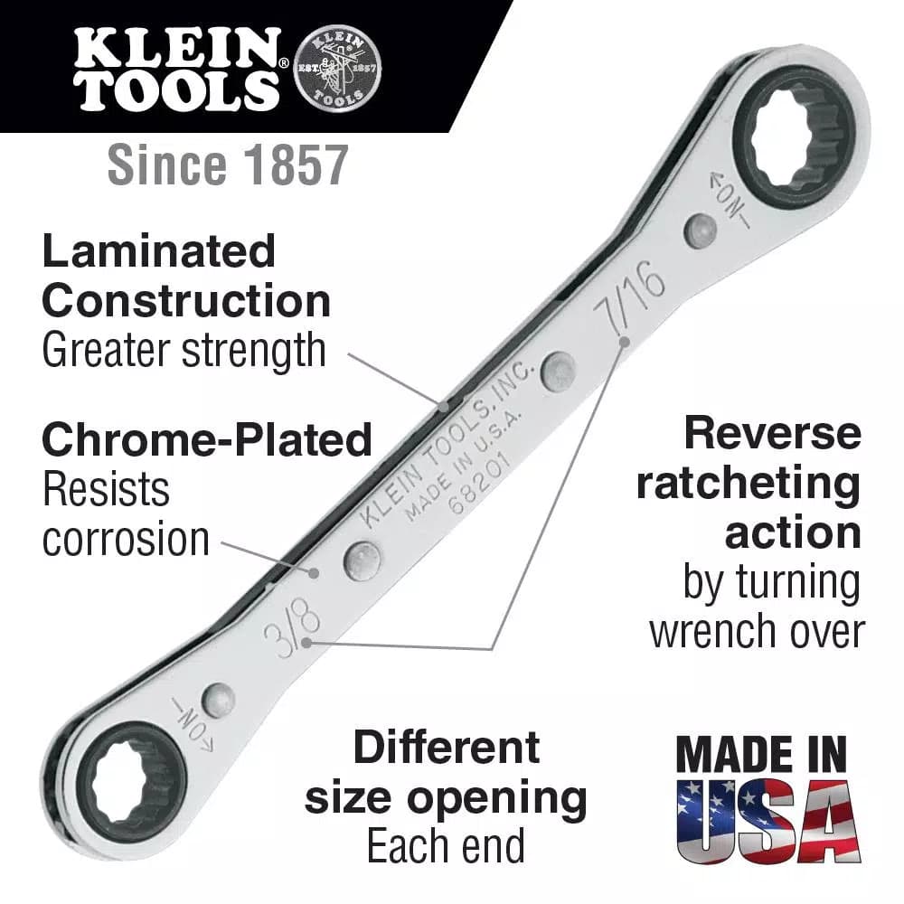 Klein Tools 5-Piece Ratcheting Box Wrench Set with Vinyl Pouch