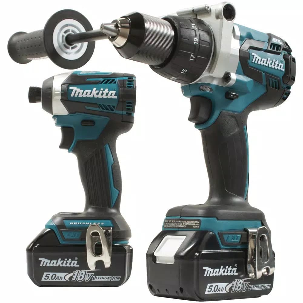 Makita 18V LXT Brushless Cordless 2-Piece Combo Kit (Hammer Drill & Impact Driver) with 5.0Ah Battery & Charger