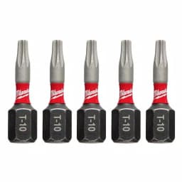 Milwaukee SHOCKWAVE Torx #10 1 in. Impact Duty Steel Screwdriver Bits, 5-Pack thumbnail 1
