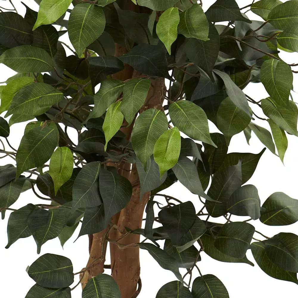 Nearly Natural 44 in. Artificial Ficus Tree with Decorative Wicker Planter
