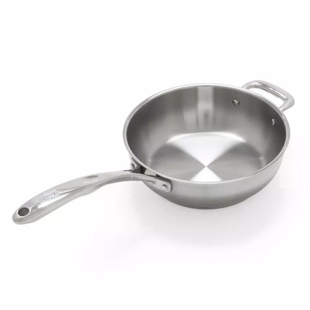 Chantal Induction 21 Steel 3 qt. Stainless Steel Saute Pan, Brushed Stainless Steel