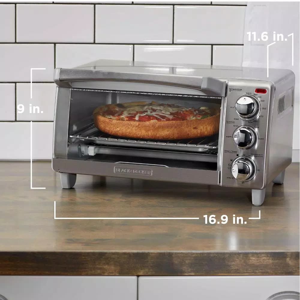 BLACK+DECKER Black + Decker 4-Slice Stainless Steel Convection Toaster Oven