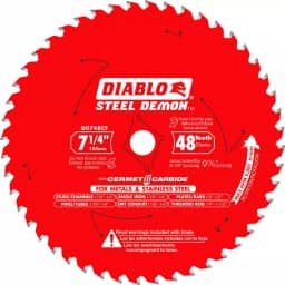 Diablo Steel Demon 7-1/4 in. x 48-TPI Cermet Metal Cutting Circular Saw Blade thumbnail 1
