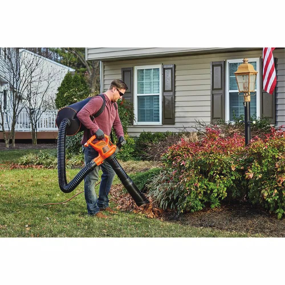 BLACK+DECKER VACPACK 3-in-1 Corded Electric Backpack Leaf Blower, Vacuum, and Mulcher - 250 MPH, 400 CFM, 12 Amp