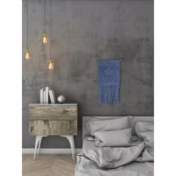 Unbranded Marmont Hill Blue Diamond Macrame Wall Tapestry - Hand Woven Cotton Wall Hanging thumbnail 1
