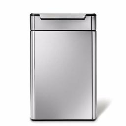simplehuman 48-Liter Dual-Bucket Touch-Bar Recycling Trash Can, Brushed Stainless Steel thumbnail 2