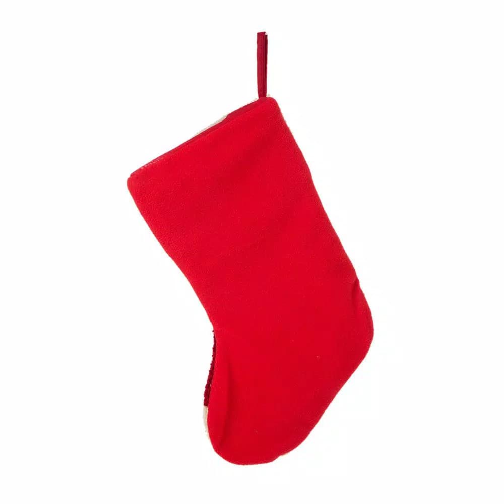 Glitzhome 20 in. Hooked Dog Design Christmas Stocking, Handmade Acrylic Yarn Holiday Decor