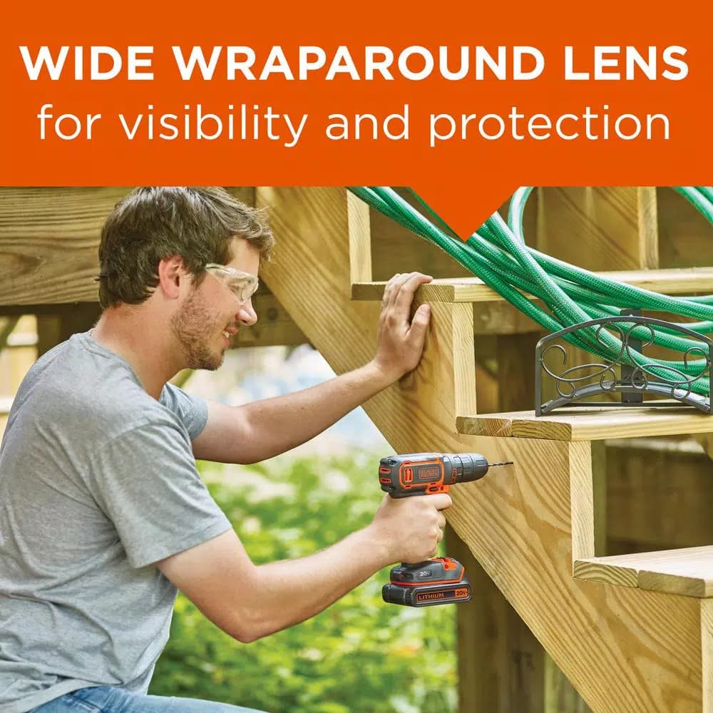 BLACK+DECKER BD250 High Performance Lightweight Safety Eyewear with Clear Lens