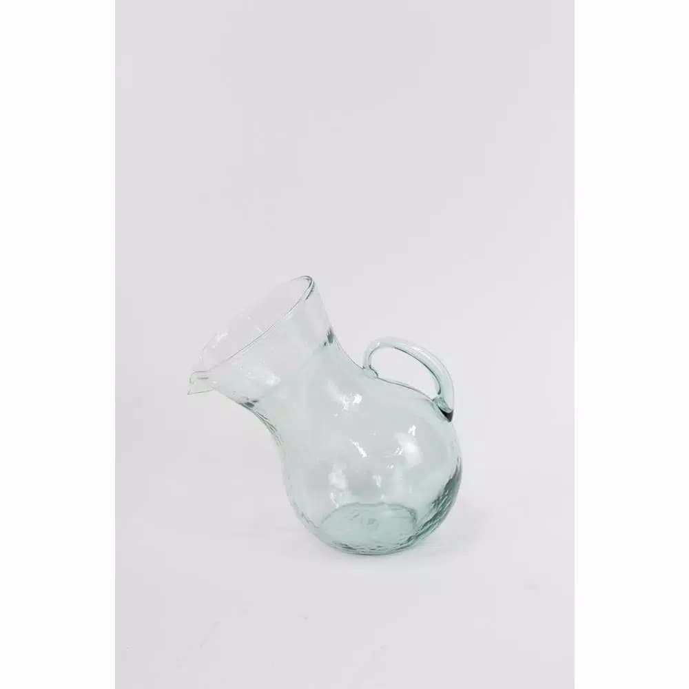 Unbranded 4.8 Qt. Hand-Blown Clear Glass Tilted Pitcher and Vase, 156 fl. oz.