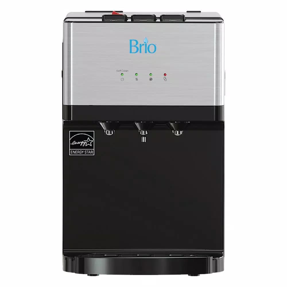 Brio Tri-Temp 2-Stage Countertop Bottleless Water Cooler with UV Self-Cleaning