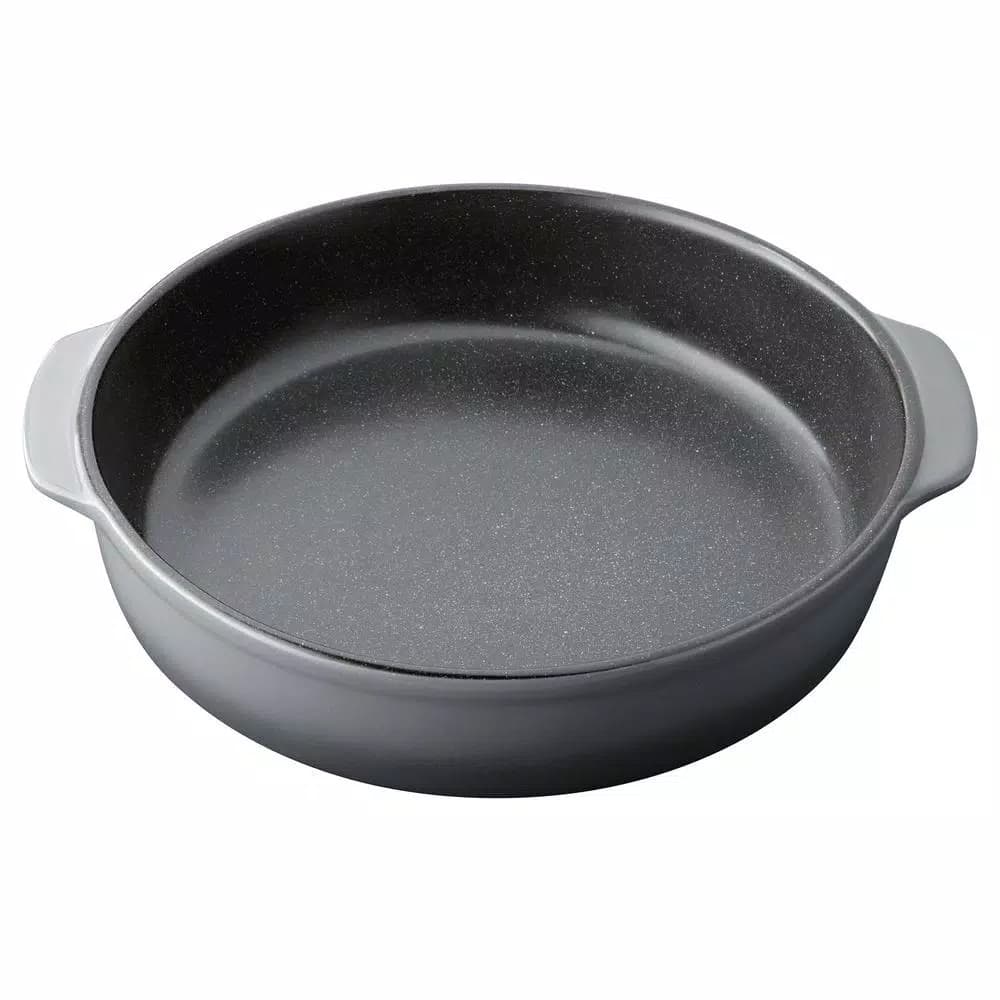 BergHOFF GEM 3 Qt. Stoneware Round Baking Dish, Grey Enamel Casserole Pan