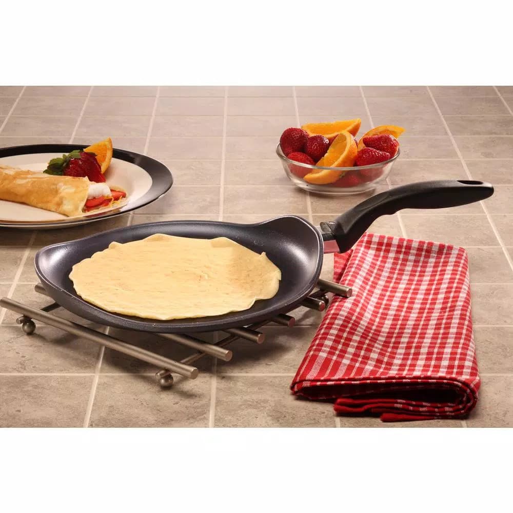 Swiss Diamond 10.25 in. Induction Crepe Pan, Nonstick Cast Aluminum