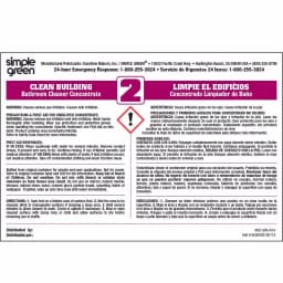 Simple Green Clean Building Bathroom Cleaner Secondary Labels, Bilingual, 10-Pack thumbnail 1