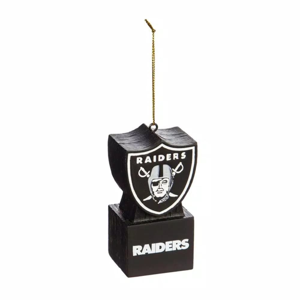 Team Sports America Oakland Raiders NFL Mascot Tiki Totem Shield Christmas Ornament