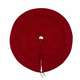 Glitzhome 52 in. Red Knitted Acrylic Christmas Tree Skirt thumbnail 1
