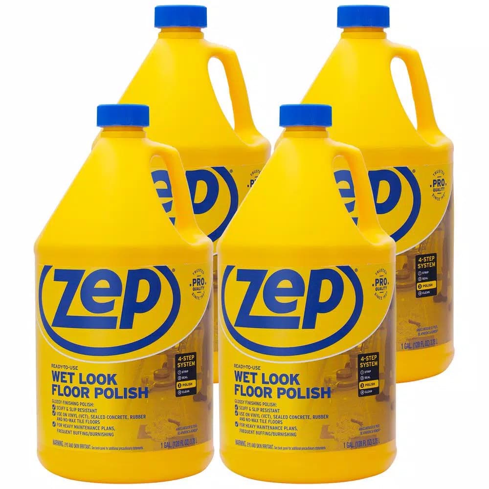 Zep Wet-Look Floor Polish, Professional Strength, 1 Gallon (Case of 4)