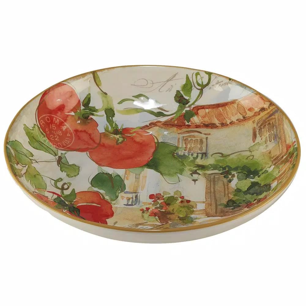 Certified International Piazzette 13 in. Ceramic Multi-Colored Serving and Pasta Bowl