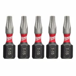 Milwaukee Shockwave Torx T15 1 in. Impact Duty Steel Screwdriver Bits (5-Pack) thumbnail 1