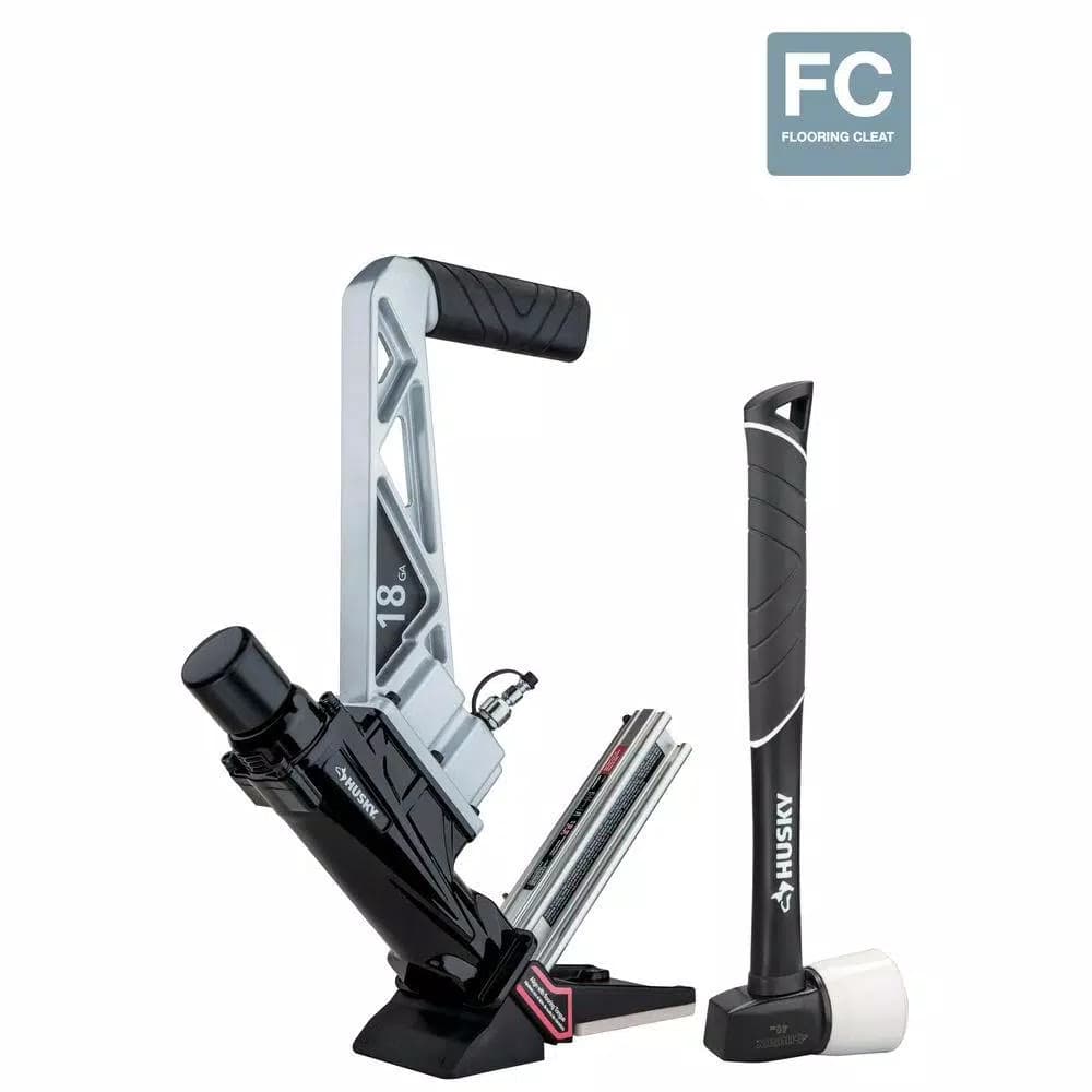 Husky HD18GLCN Pneumatic 18-Gauge 1-3/4 in. L-Cleat Flooring Nailer
