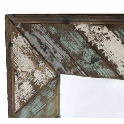 Aspire Home Accents Brogan Large Rectangle Multi-Colored Reclaimed Wood Accent Mirror with Hooks thumbnail 3