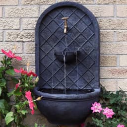 Sunnydaze Decor Messina Resin Outdoor Wall Fountain, Lead Finish Electric Water Feature thumbnail 7