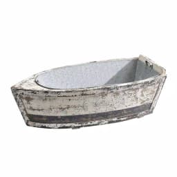3R Studios Distressed Wood Decorative Boat with Tin Insert - Nautical Display Container thumbnail 1