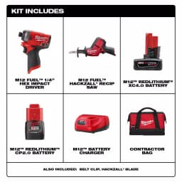 Milwaukee M12 FUEL 12V Lithium-Ion Brushless Hackzall and Impact Driver 2-Tool Combo Kit thumbnail 2