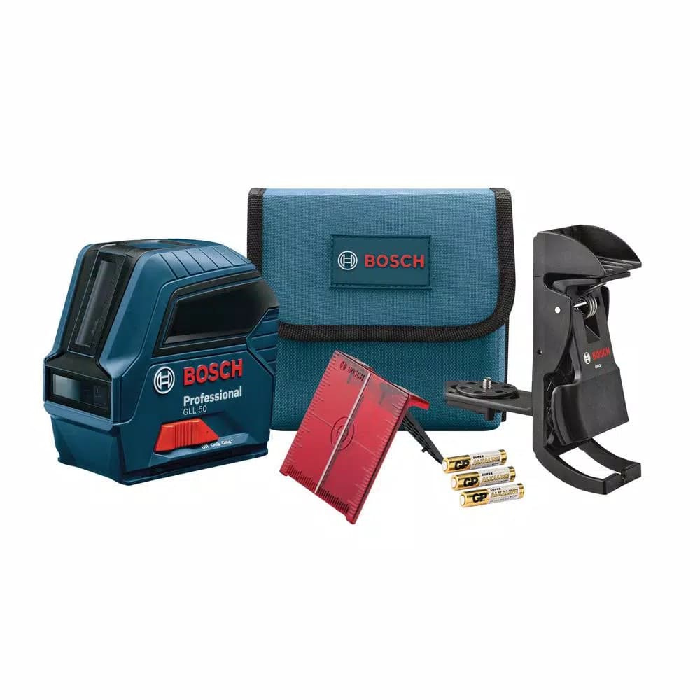 Bosch GLL 50 Self-Leveling Cross-Line Laser Level Kit, 50 ft. Range, Reconditioned