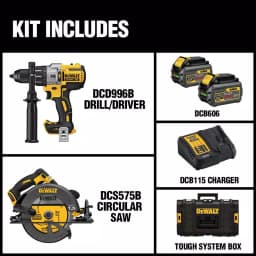 DEWALT FLEXVOLT 60V MAX Cordless 2-Tool Combo Kit with (2) 6.0 Ah Batteries, Charger & 22 in. ToughSystem Toolbox thumbnail 2