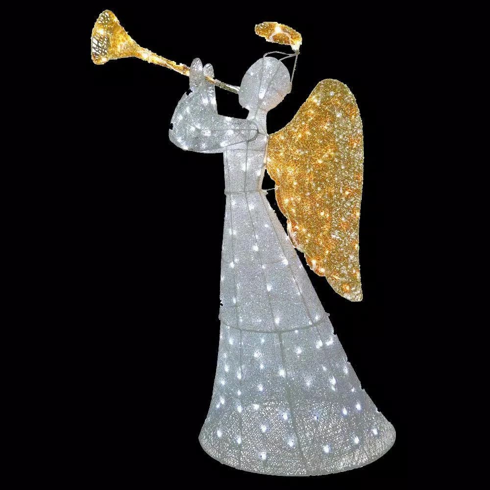 National Tree Company 60 in. Trumpeting Angel Yard Decoration with 210 LED Lights