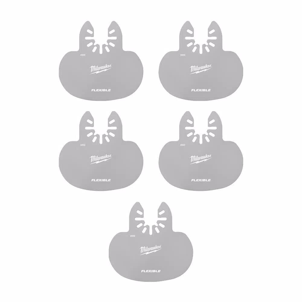 Milwaukee OPEN-LOK Mushroom Sealant Scraper Blade, Stainless Steel, 5-Piece