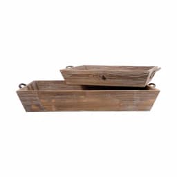 Titan Lighting Americana Decorative Metal and Wood Trays, Antique Palonia & Canyon Rustic Finish, Set of 2 thumbnail 2